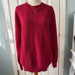 Bill Blass Vibrant Red Crew Neck Sweater